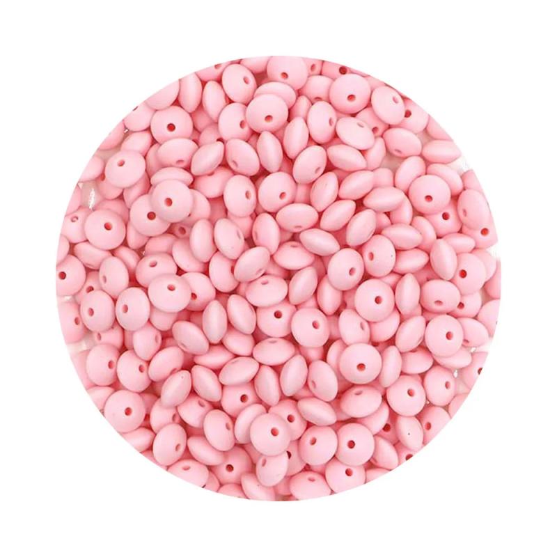 Sunrony 50Pcs 12mm Pearl Silicone Lentil Beads For Bracelets DIY