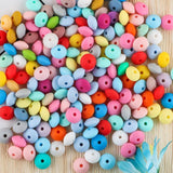 Sunrony 50Pcs 12mm Pearl Silicone Lentil Beads For Bracelets DIY
