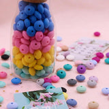 Sunrony 50Pcs 12mm Pearl Silicone Lentil Beads For Bracelets DIY