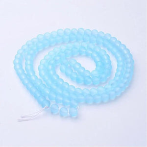 Frosted Transparent Glass Bead Strands for Jewelry Making DIY
