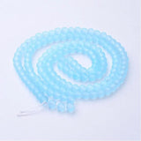 Frosted Transparent Glass Bead Strands for Jewelry Making DIY