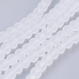 Frosted Transparent Glass Bead Strands for Jewelry Making DIY