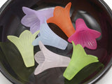 50 Frost Acrylic Trumpet Flower Bead Cap 22mm Cones W/ Center Hole