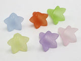 50 Frost Acrylic Trumpet Flower Bead Cap 22mm Cones W/ Center Hole