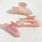 Acetate Pink Rainbow Eye Flower Hamburger Hair Clip Claw