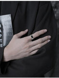 Classic Silver 925 Crystal Rectangle Ring Men Jewelry