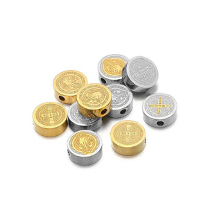 5Pcs Jesus Christ Spacer Beads Stainless Steel DIY Jewelry Making