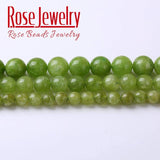 Green Peridot Stone Round Beads 4-10mm