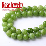 Green Peridot Stone Round Beads 4-10mm