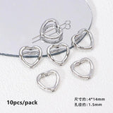 10pcs Heart Pendant Charms Hollow Love Colorful DIY Necklace Earrings Jewelry