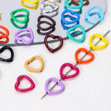 10pcs Heart Pendant Charms Hollow Love Colorful DIY Necklace Earrings Jewelry
