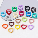 10pcs Heart Pendant Charms Hollow Love Colorful DIY Necklace Earrings Jewelry