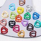 10pcs Heart Pendant Charms Hollow Love Colorful DIY Necklace Earrings Jewelry