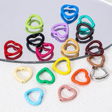 10pcs Heart Pendant Charms Hollow Love Colorful DIY Necklace Earrings Jewelry