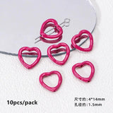 10pcs Heart Pendant Charms Hollow Love Colorful DIY Necklace Earrings Jewelry