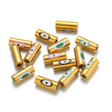 5pcs Stainless Steel Lucky Eyes Enamel Spacer Beads Charms for DIY Jewelry