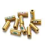5pcs Stainless Steel Lucky Eyes Enamel Spacer Beads Charms for DIY Jewelry