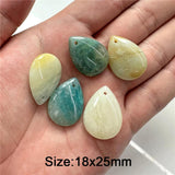 18x25mm Water Drop Gemstone Charms Bead Labradorite Amethyst Quartz Top Drilled