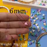 30PCS 6MM Triangle Shape Beads Colorful Rainbow Beads For Bracelets Making