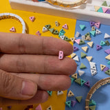 30PCS 6MM Triangle Shape Beads Colorful Rainbow Beads For Bracelets Making