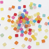 80pcs 8X8MM Half Transparent Acrylic Square Beads For Jewelry Making Boho Diy