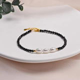 Freshwater Pearl Spinel Crystal Bracelet S925 Sterling Silver Hot Gift Women