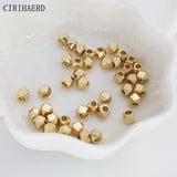 50pcs/lot Square Separators Beads 14K Plated Metal Necklace Spacer Beads