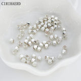 50pcs/lot Square Separators Beads 14K Plated Metal Necklace Spacer Beads