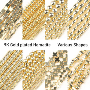 9k Plated Hematite Beads Mix Shapes Spacer Beads Jewelry Making DIY
