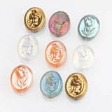 20pcs Oval Roses Tulip Flower Beads AB Bead Charms for Jewelry Making 15*19mm