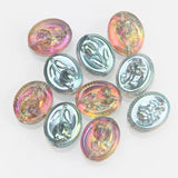20pcs Oval Roses Tulip Flower Beads AB Bead Charms for Jewelry Making 15*19mm