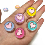 23mm Heart Acrylic Beads Spacer Round Beads For Jewelry Making DIY