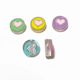 23mm Heart Acrylic Beads Spacer Round Beads For Jewelry Making DIY