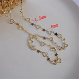 1m 14K No Fade Star Heart Link Chains DIY Bracelet Necklace Jewelry Making