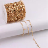 1m 14K No Fade Star Heart Link Chains DIY Bracelet Necklace Jewelry Making