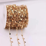 1m 14K No Fade Star Heart Link Chains DIY Bracelet Necklace Jewelry Making