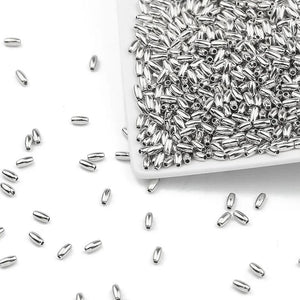 100-400pcs 3X6/4x8mm CCB Spacer Beads Silver Plated DIY Jewelry Making