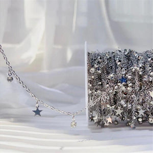 1M Star Tassel Chains Crystal Beads for DIY Jewelry Making