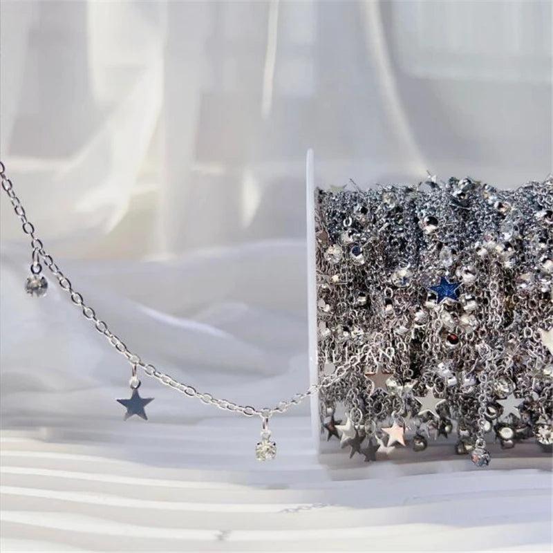 1M Star Tassel Chains Crystal Beads for DIY Jewelry Making