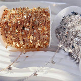 1M Star Tassel Chains Crystal Beads for DIY Jewelry Making