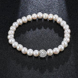 Elastic Rope Pearl Bracelet 6-7mm Natural Freshwater Pearls Bangle