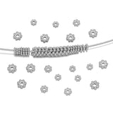 50pcs Stainless Steel Daisy Spacer Beads Snowflake Charms DIY Jewelry Making