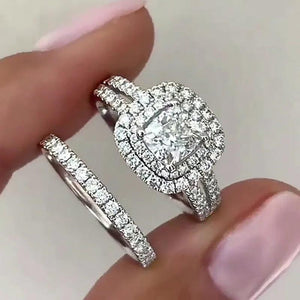 Women Wedding Rings Silver Sparkling Cubic Zirconia Bridal Marriage Jewelry