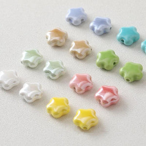 15mm Ceramic Star Bead Flower Bead Colorful Loose Bead High Diy Jewelry Making