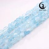 8-10mm Natural Aquamarine Stone Loose Beads for Jewelry Making 15''