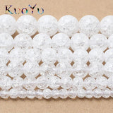 Snow Cracked Quartz AB Multicolor Crystal Glass Beads Round Spacer Loose Beads
