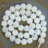 Snow Cracked Quartz AB Multicolor Crystal Glass Beads Round Spacer Loose Beads