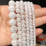 Snow Cracked Quartz AB Multicolor Crystal Glass Beads Round Spacer Loose Beads