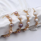 Freshwater Pearl Bracelet for Women, Natural Pearls Bangle