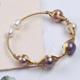 Freshwater Pearl Bracelet for Women, Natural Pearls Bangle